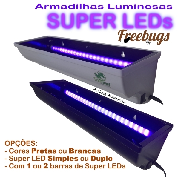 Armadilha Super LEDs mata moscas, matar mosquitos, armadilhas matar moscas, armadilha luminosa, refil adesivo